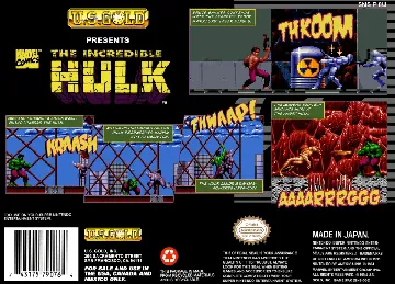 Incredible Hulk, The (USA) box cover back